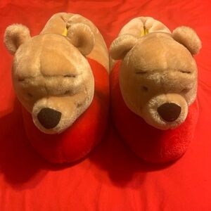 Winnie the pooh Bear Slippers in Red and yellow